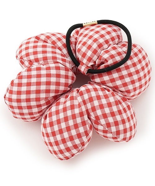 petit main（プティマイン）の「フラワーシュシュ（シュシュ・キッズ・レッド/ブラック/サックスブルー・F）」の6枚目の写真