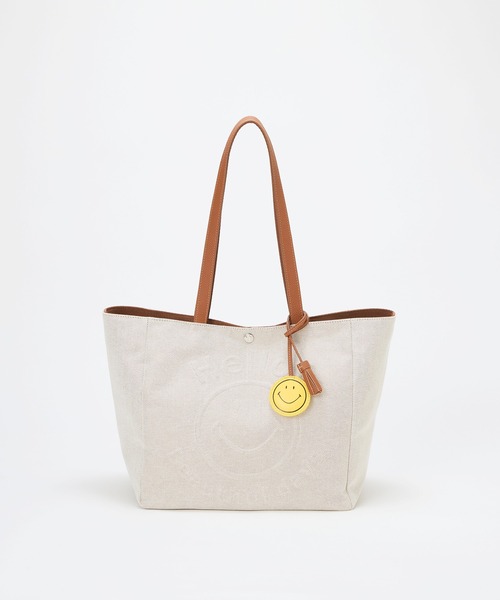 Breath TOPKAPI（ブレストプカピ）の「【Breath TOPKAPI】SMILE COLLETION エンボス スマイル ビッグ トートバッグ /スマイルチャーム付き（トートバッグ・レディース・ブラック/ベージュ・FREE）」の19枚目の写真