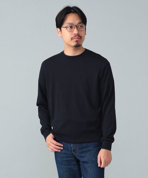 FILIPPO DE LAURENTIIS / コットンカシミヤ ライン クルーネック