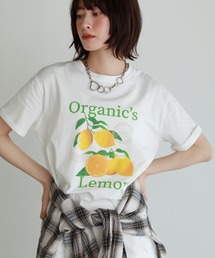 LemonプリントＴシャツ コットン100%