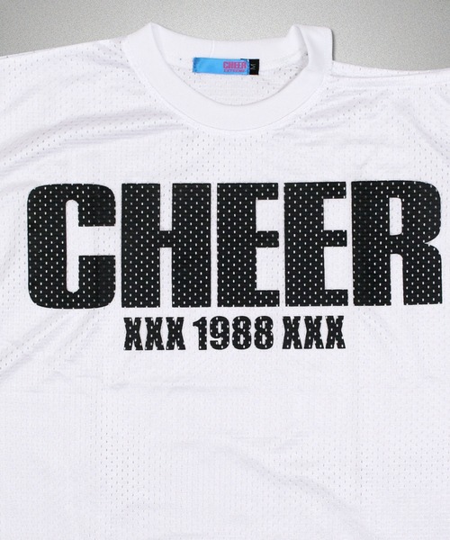 CHEER(チアー)の「袖チュール切り替え肩あきメッシュトップス(Tシャツ/カットソー・レディース・ホワイト/ブラック・M/S)」の12枚目の写真
