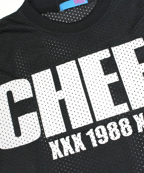 CHEER(チアー)の「袖チュール切り替え肩あきメッシュトップス(Tシャツ/カットソー・レディース・ホワイト/ブラック・M/S)」の7枚目の写真