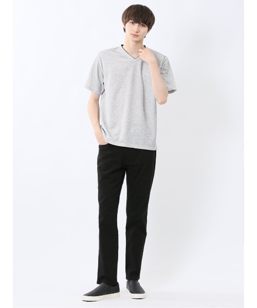 NOTA BENE（ノータベネ）の「【ウォッシャブル】ノータベネ/NOTABENE メッシュドビー Vネック半袖Tシャツ（Tシャツ/カットソー・メンズ・ブルー/グレー系その他2/ネイビー・MEDIUM/X-LARGE/LARGE）」の6枚目の写真