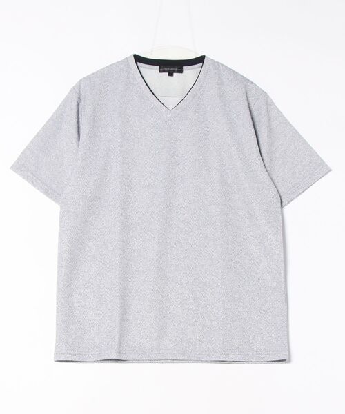 NOTA BENE（ノータベネ）の「【ウォッシャブル】ノータベネ/NOTABENE メッシュドビー Vネック半袖Tシャツ（Tシャツ/カットソー・メンズ・ブルー/グレー系その他2/ネイビー・MEDIUM/X-LARGE/LARGE）」の7枚目の写真
