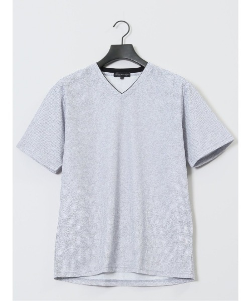 NOTA BENE（ノータベネ）の「【ウォッシャブル】ノータベネ/NOTABENE メッシュドビー Vネック半袖Tシャツ（Tシャツ/カットソー・メンズ・ブルー/グレー系その他2/ネイビー・MEDIUM/X-LARGE/LARGE）」の8枚目の写真