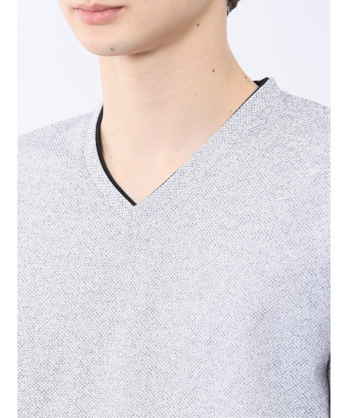 NOTA BENE（ノータベネ）の「【ウォッシャブル】ノータベネ/NOTABENE メッシュドビー Vネック半袖Tシャツ（Tシャツ/カットソー・メンズ・ブルー/グレー系その他2/ネイビー・MEDIUM/X-LARGE/LARGE）」の14枚目の写真