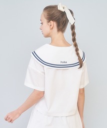 Poika（ポイカ）の「刺繍セーラートップス（Tシャツ/カットソー）」