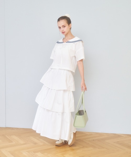 刺繍セーラートップス（Tシャツ/カットソー）｜Poika（ポイカ