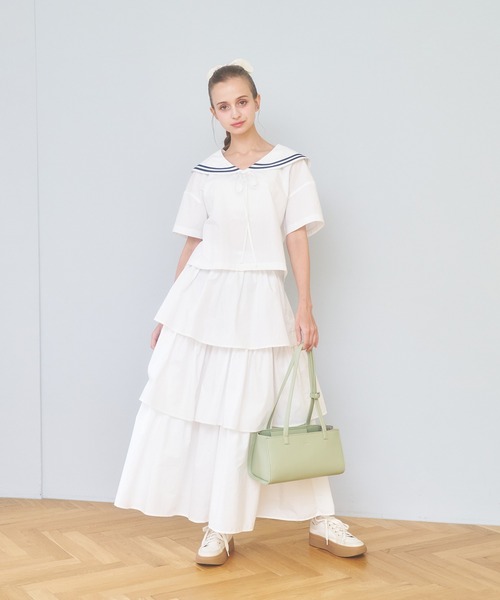 刺繍セーラートップス（Tシャツ/カットソー）｜Poika（ポイカ