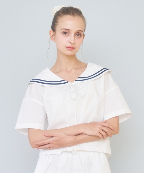 A10 PUTUMAYO マーチングバンド　カットソー　トップス　セーラー襟 刺繍セーラートップス（Tシャツ/カットソー）｜Poika（ポイカ