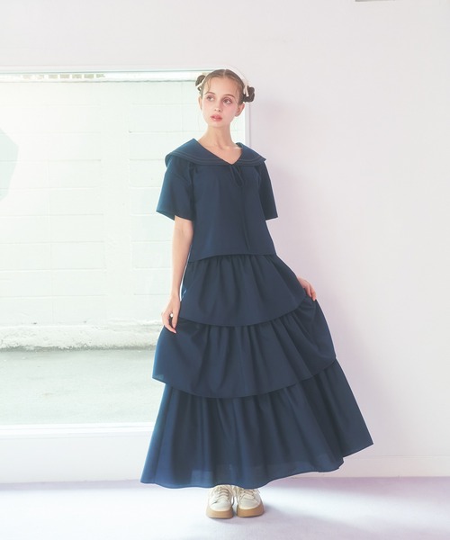 刺繍セーラートップス（Tシャツ/カットソー）｜Poika（ポイカ）の