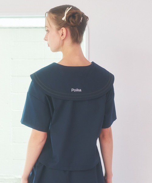 刺繍セーラートップス（Tシャツ/カットソー）｜Poika（ポイカ