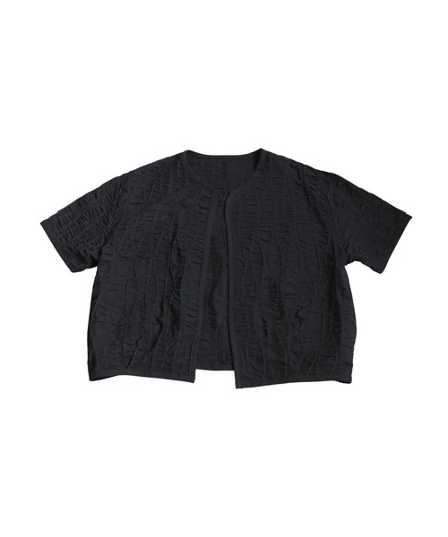 antiqua（アンティカ）の「モードギャザージャケット（ノーカラージャケット・レディース・ブラック・ONESIZE）」の7枚目の写真