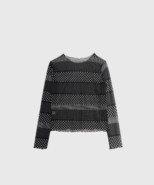 新品★クーラクール★ロンT★トップス★カットソー★レギンス★95★まとめ売り セール】【zozo限定】ランダム ミックス ドット シアー ロング