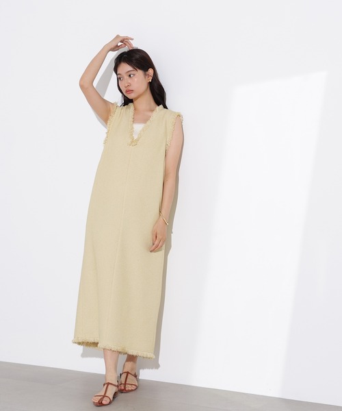 N.（N. Natural Beauty Basic）（エヌエヌナチュラルビューティーベーシック）の「ライトツイーディーナローワンピース（ワンピース・レディース・イエロー/ブラック・MEDIUM）」の19枚目の写真