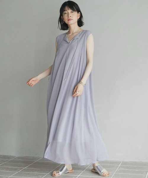 Doux archives（ドゥアルシーヴ）の「2WAYエスパンディロングワンピース（ワンピース・レディース・ネイビー/グレー/カーキ・38）」の4枚目の写真