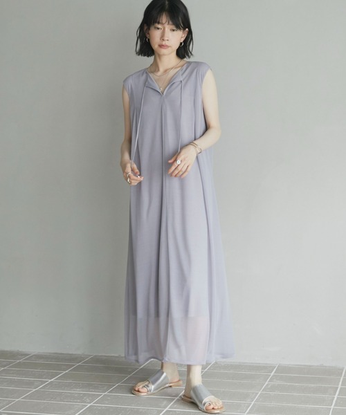 Doux archives（ドゥアルシーヴ）の「2WAYエスパンディロングワンピース（ワンピース・レディース・ネイビー/グレー/カーキ・38）」の5枚目の写真