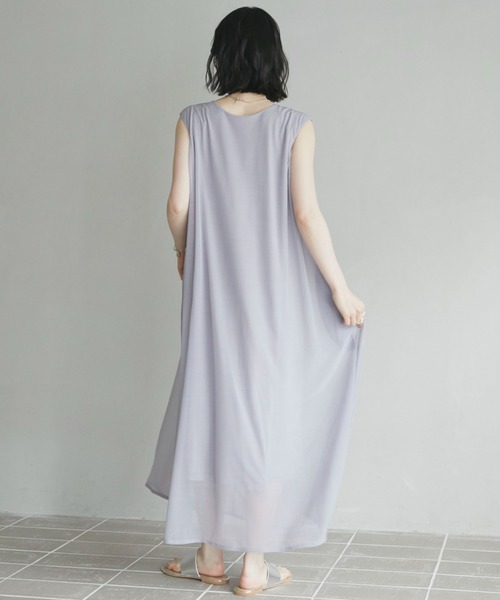Doux archives（ドゥアルシーヴ）の「2WAYエスパンディロングワンピース（ワンピース・レディース・ネイビー/グレー/カーキ・38）」の7枚目の写真