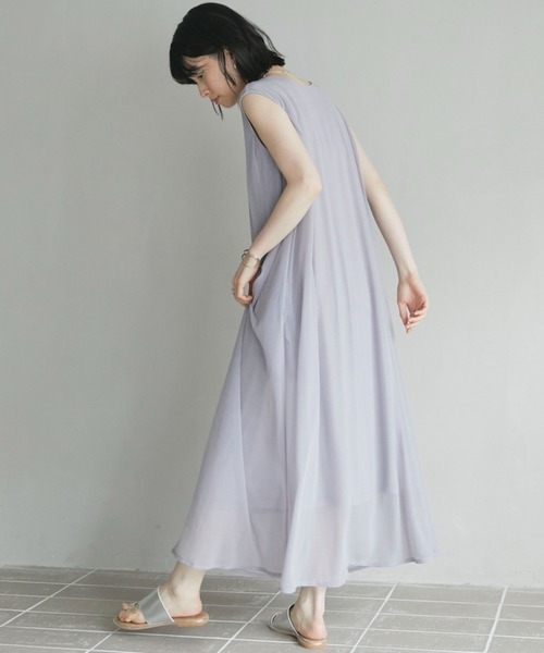 Doux archives（ドゥアルシーヴ）の「2WAYエスパンディロングワンピース（ワンピース・レディース・ネイビー/グレー/カーキ・38）」の10枚目の写真
