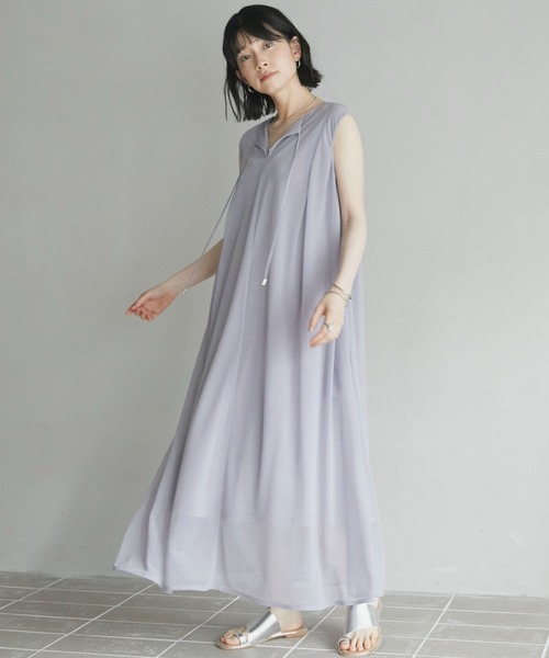 Doux archives（ドゥアルシーヴ）の「2WAYエスパンディロングワンピース（ワンピース・レディース・ネイビー/グレー/カーキ・38）」の9枚目の写真