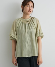 CRAFT STANDARD BOUTIQUE | ストライプジャカードパフスリーブブラウス(シャツ/ブラウス)