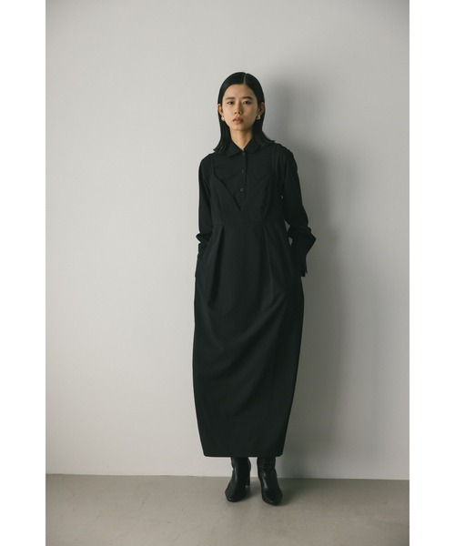 MSMG新品未使用　レザー切り替えワンピース SALE】ミックスニットギャザーワンピース 返品交換不可 | キャバ
