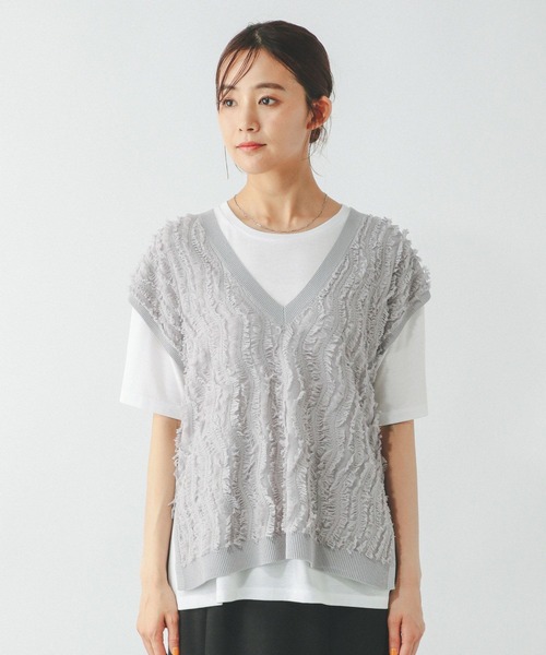 セール】シアーフリンジベスト＊半袖T/492462（Tシャツ