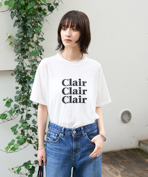 Rouge vif Anna(ルージュヴィフアンナ)の「シアーロゴTシャツ(Tシャツ/カットソー・レディース・ホワイト/チャコールグレー・フリー)」の3枚目の写真