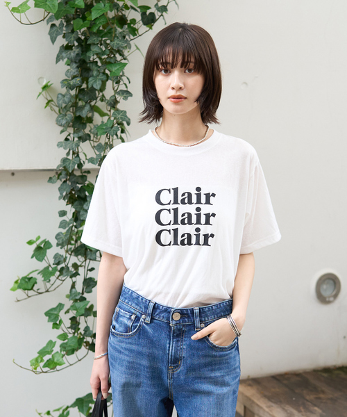 Rouge vif Anna(ルージュヴィフアンナ)の「シアーロゴTシャツ(Tシャツ/カットソー・レディース・ホワイト/チャコールグレー・フリー)」の4枚目の写真