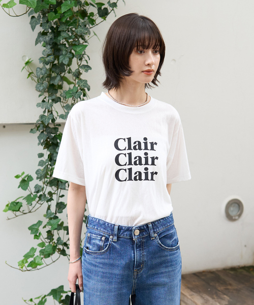 Rouge vif Anna(ルージュヴィフアンナ)の「シアーロゴTシャツ(Tシャツ/カットソー・レディース・ホワイト/チャコールグレー・フリー)」の5枚目の写真