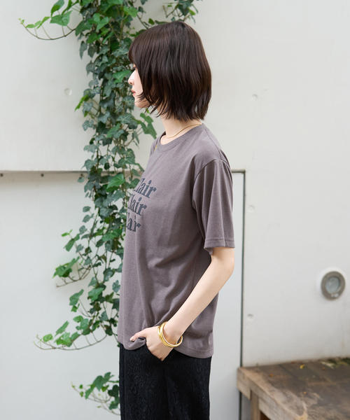 Rouge vif Anna(ルージュヴィフアンナ)の「シアーロゴTシャツ(Tシャツ/カットソー・レディース・ホワイト/チャコールグレー・フリー)」の13枚目の写真