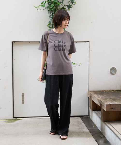 Rouge vif Anna(ルージュヴィフアンナ)の「シアーロゴTシャツ(Tシャツ/カットソー・レディース・ホワイト/チャコールグレー・フリー)」の21枚目の写真