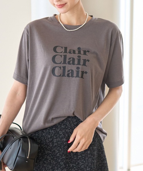 Rouge vif Anna(ルージュヴィフアンナ)の「シアーロゴTシャツ(Tシャツ/カットソー・レディース・ホワイト/チャコールグレー・フリー)」の2枚目の写真