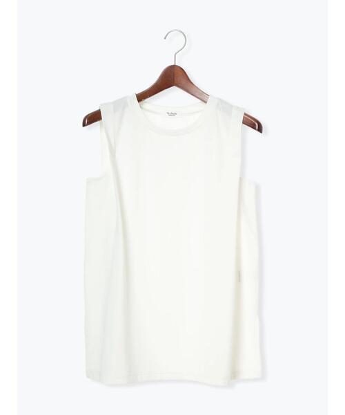 Te chichi TERRASSE（テチチテラス）の「【接触冷感】肩タックノースリーブチュニック（Tシャツ/カットソー・レディース・ブラウン/オフホワイト/チャコールグレー・F）」の17枚目の写真