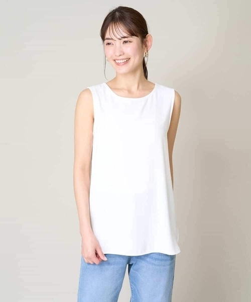 a.v.v（アーヴェヴェ）の「ラウンドヘムタンクトップ（タンクトップ・レディース・ホワイト・34/36/38/40）」の9枚目の写真
