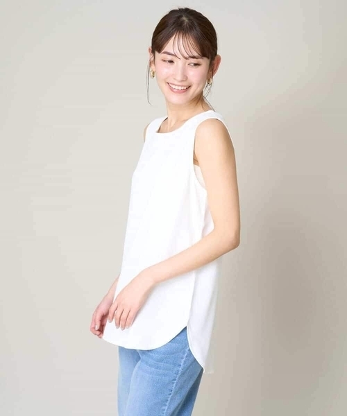a.v.v（アーヴェヴェ）の「ラウンドヘムタンクトップ（タンクトップ・レディース・ホワイト・34/36/38/40）」の10枚目の写真