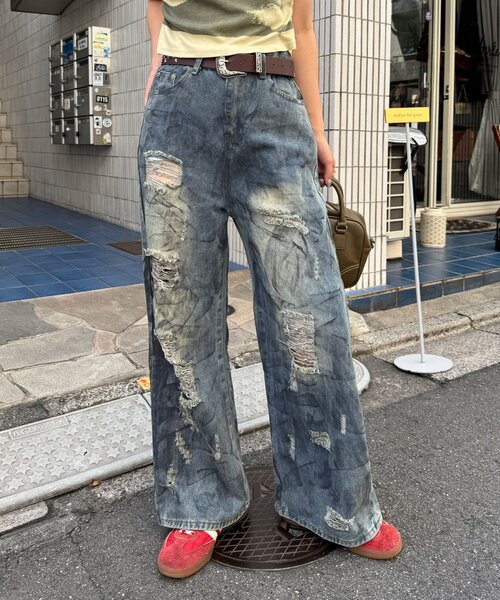CIAOPANIC（チャオパニック）の「【neutral】ヴィンテージライクワイドデニム（デニムパンツ・レディース・インディゴブルー・SMALL/MEDIUM）」の2枚目の写真