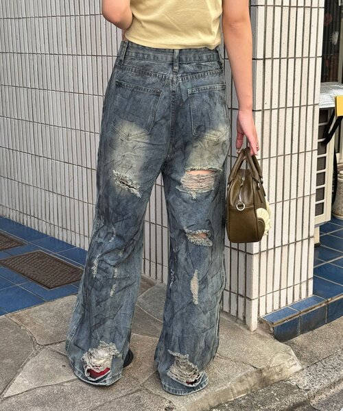 CIAOPANIC（チャオパニック）の「【neutral】ヴィンテージライクワイドデニム（デニムパンツ・レディース・インディゴブルー・SMALL/MEDIUM）」の6枚目の写真