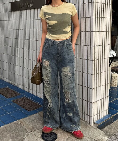 CIAOPANIC（チャオパニック）の「【neutral】ヴィンテージライクワイドデニム（デニムパンツ・レディース・インディゴブルー・SMALL/MEDIUM）」の9枚目の写真