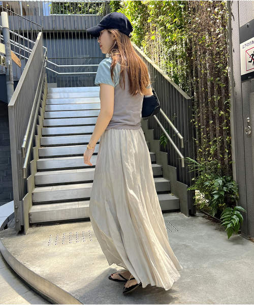 JOURNAL STANDARD（ジャーナルスタンダード）の「《WEB限定追加2》シアーレーヨンリネンスカート（スカート・レディース・ブラック/ライトグレー・FREE）」の11枚目の写真