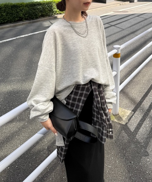 RANAN(ラナン)の「オーバーサイズスウェットT(Tシャツ/カットソー・レディース・ブラック/グレー/ホワイト/ピンク・M-L/XL-XXL)」の3枚目の写真