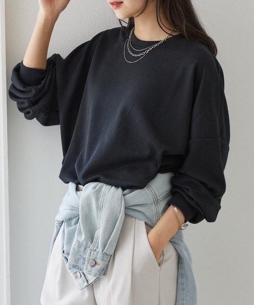 RANAN(ラナン)の「オーバーサイズスウェットT(Tシャツ/カットソー・レディース・ブラック/グレー/ホワイト/ピンク・M-L/XL-XXL)」の2枚目の写真