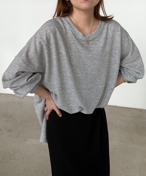 RANAN(ラナン)の「オーバーサイズスウェットT(Tシャツ/カットソー・レディース・ブラック/グレー/ホワイト/ピンク・M-L/XL-XXL)」の15枚目の写真