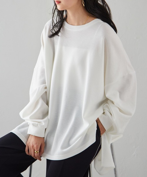 RANAN(ラナン)の「オーバーサイズスウェットT(Tシャツ/カットソー・レディース・ブラック/グレー/ホワイト/ピンク・M-L/XL-XXL)」の14枚目の写真