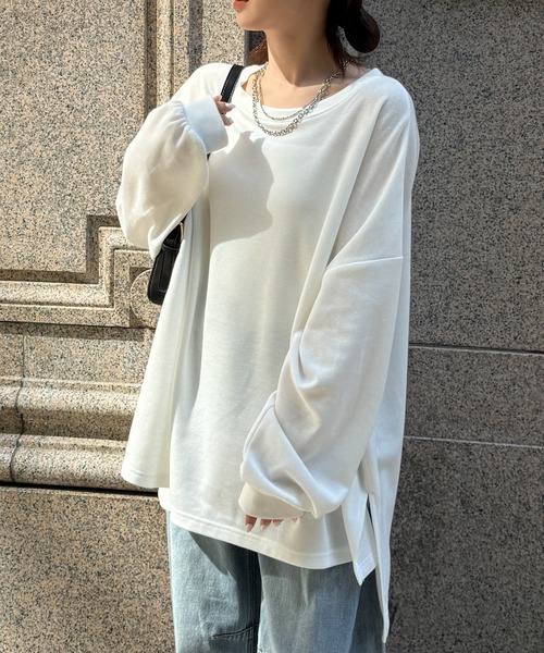 RANAN(ラナン)の「オーバーサイズスウェットT(Tシャツ/カットソー・レディース・ブラック/グレー/ホワイト/ピンク・M-L/XL-XXL)」の18枚目の写真