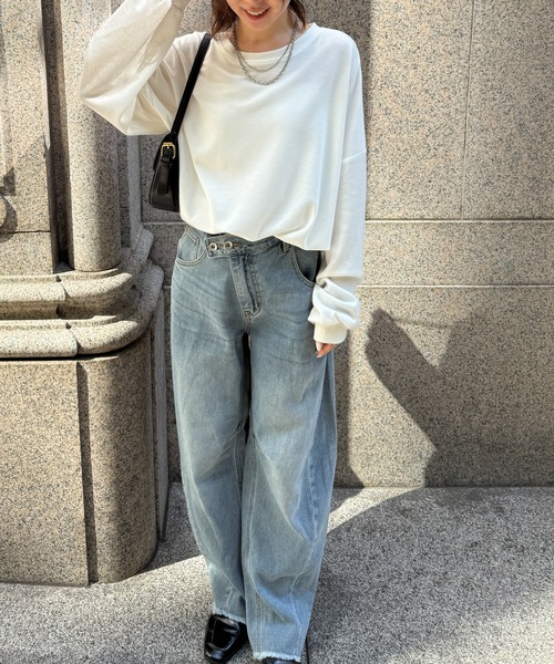 RANAN(ラナン)の「オーバーサイズスウェットT(Tシャツ/カットソー・レディース・ブラック/グレー/ホワイト/ピンク・M-L/XL-XXL)」の19枚目の写真