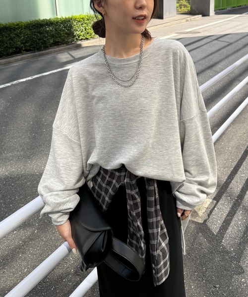 RANAN(ラナン)の「オーバーサイズスウェットT(Tシャツ/カットソー・レディース・ブラック/グレー/ホワイト/ピンク・M-L/XL-XXL)」の21枚目の写真