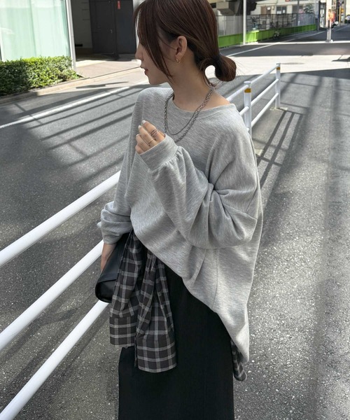 RANAN(ラナン)の「オーバーサイズスウェットT(Tシャツ/カットソー・レディース・ブラック/グレー/ホワイト/ピンク・M-L/XL-XXL)」の22枚目の写真