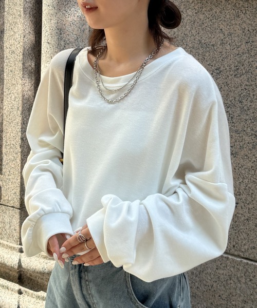 RANAN(ラナン)の「オーバーサイズスウェットT(Tシャツ/カットソー・レディース・ブラック/グレー/ホワイト/ピンク・M-L/XL-XXL)」の17枚目の写真