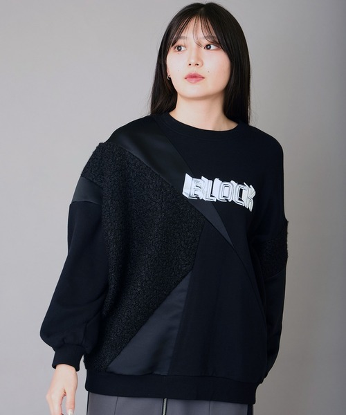 AVIE(アビィ)の「"BLOCK"ロゴスウェット(スウェット・レディース・ブラック/ダークパープル・38)」の13枚目の写真